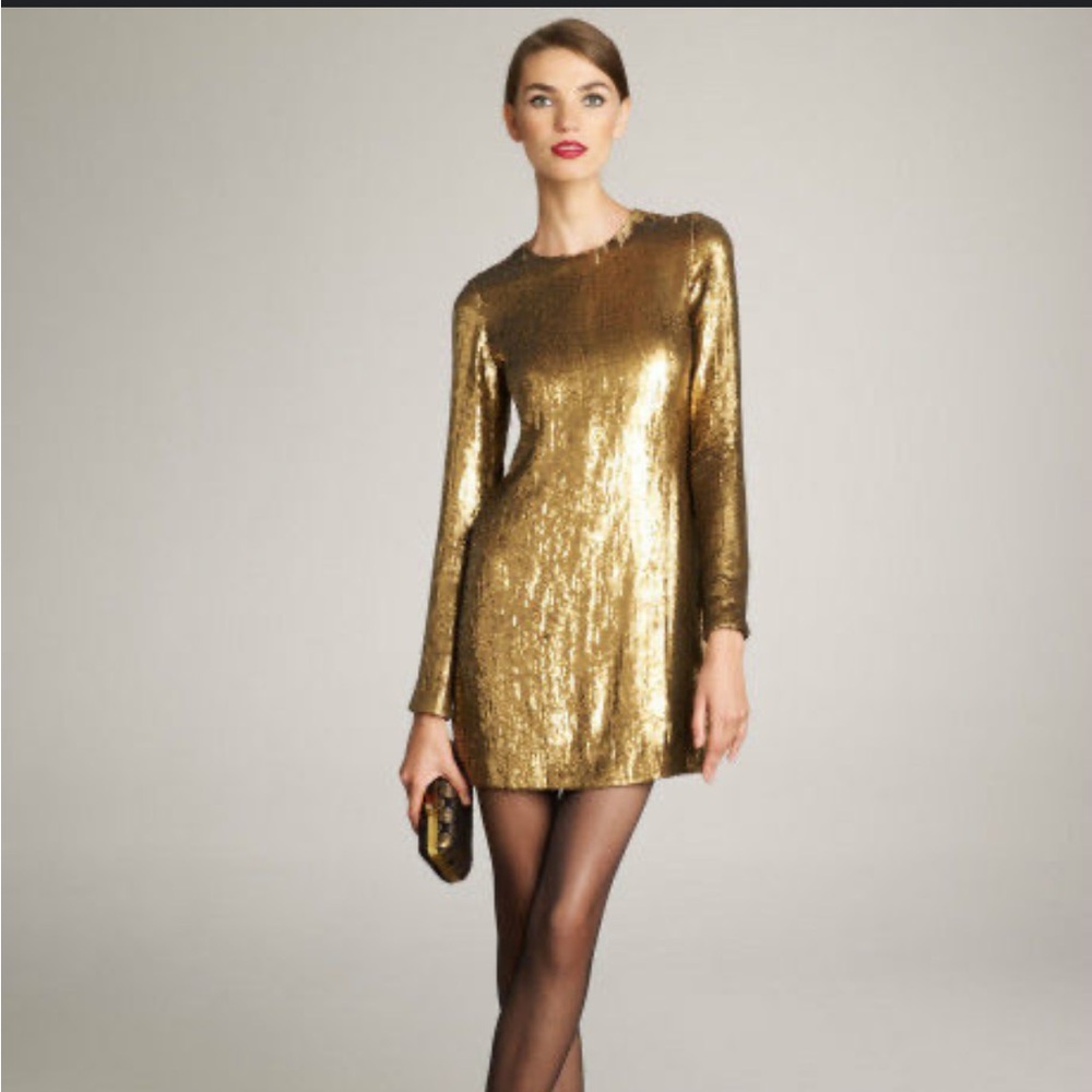 Diane Von Furstenberg Golden Sequin Dress